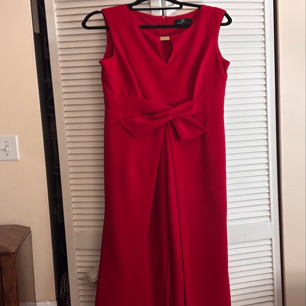 Women's Bow Jumpsuit, Red, Size 8